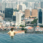 Infinity swimming pool of the Marina Bay Sands in Singapore.